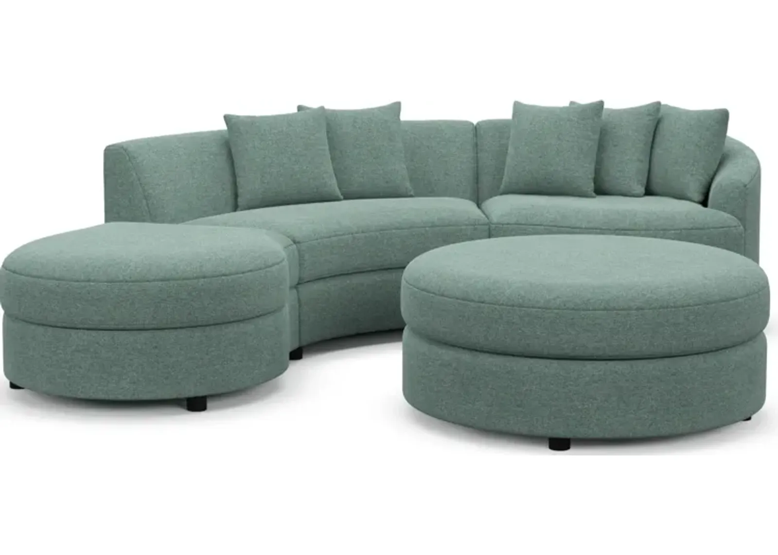 Allegra Foam Comfort 3-Piece Sectional with Left-Facing Chaise and Ottoman - Bridger Jade