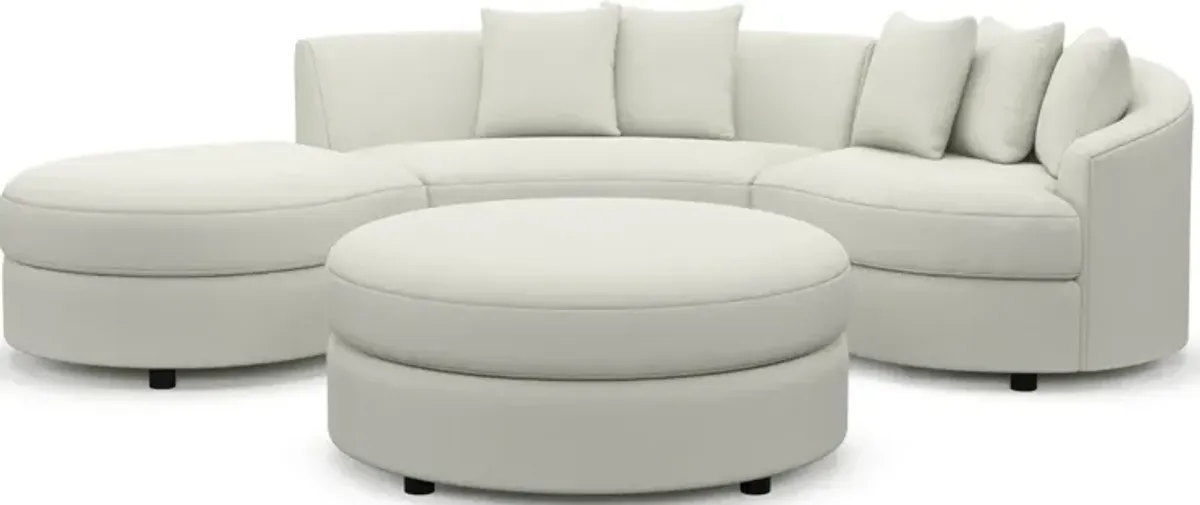 Allegra Foam Comfort 3-Piece Sectional with Left-Facing Chaise and Ottoman - Liv Arctic