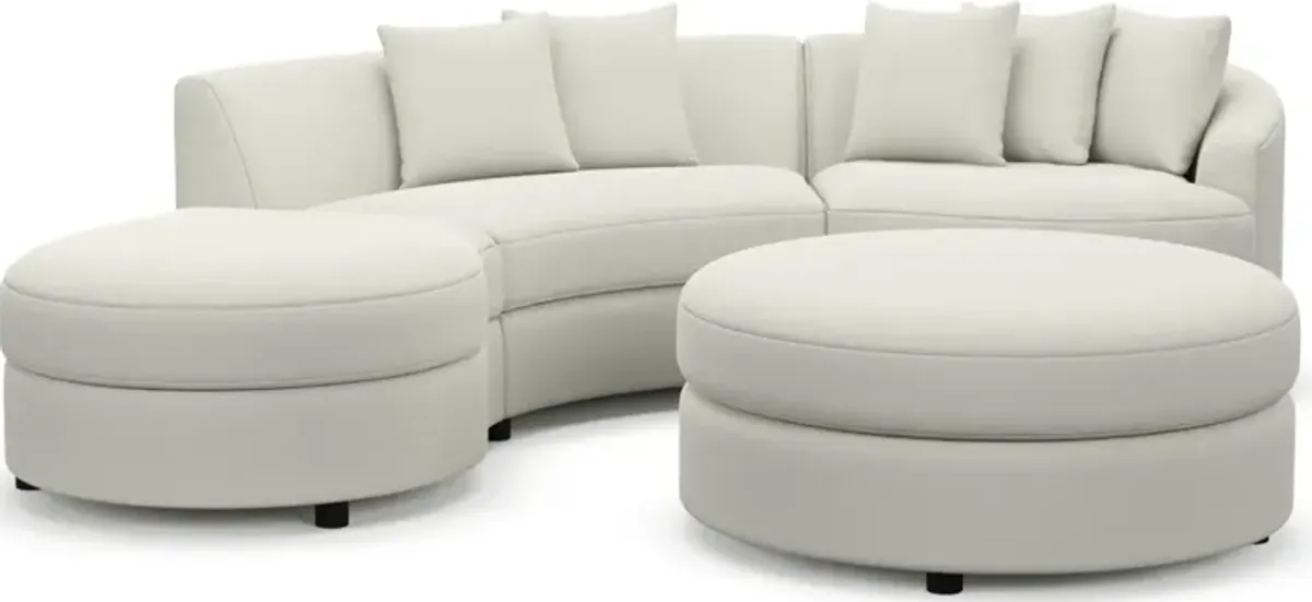 Allegra Foam Comfort 3-Piece Sectional with Left-Facing Chaise and Ottoman - Liv Arctic