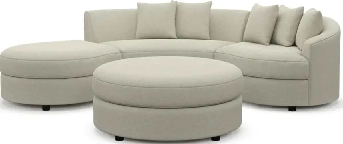 Allegra Foam Comfort 3-Piece Sectional with Left-Facing Chaise and Ottoman - Liv Dove