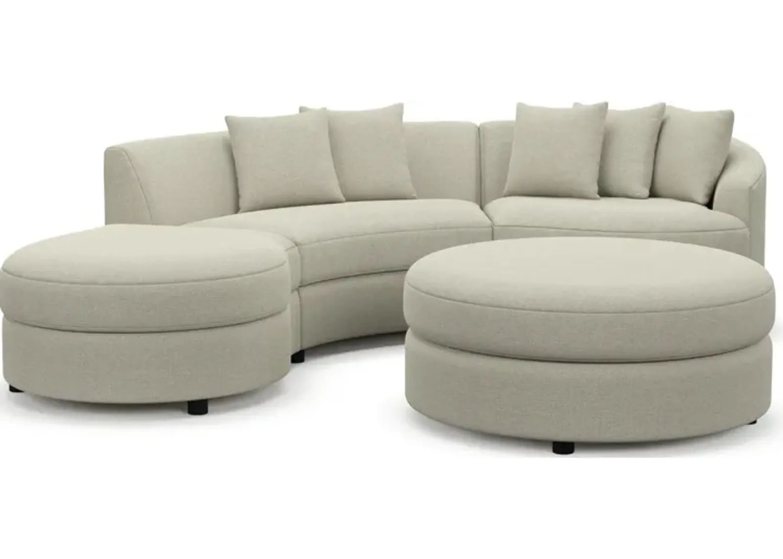 Allegra Foam Comfort 3-Piece Sectional with Left-Facing Chaise and Ottoman - Liv Dove