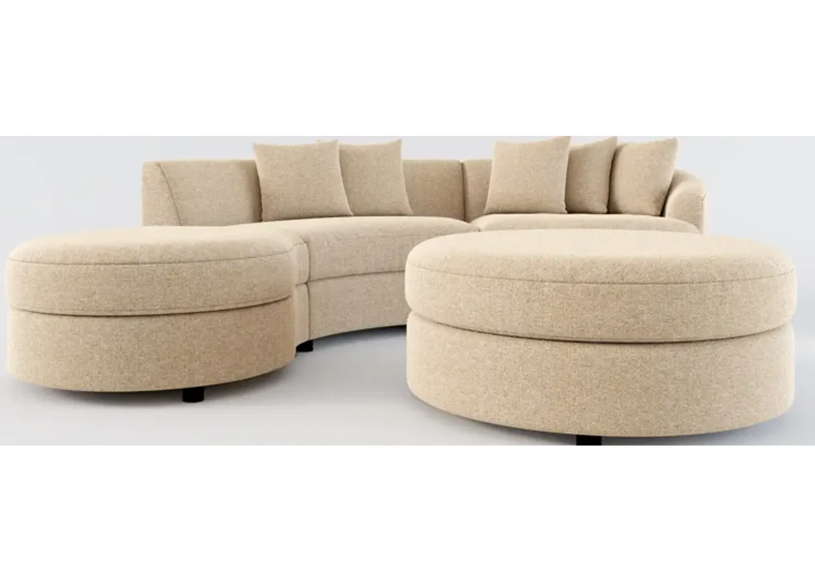 Allegra Foam Comfort 3-Piece Sectional with Left-Facing Chaise and Ottoman - Liv Wicker