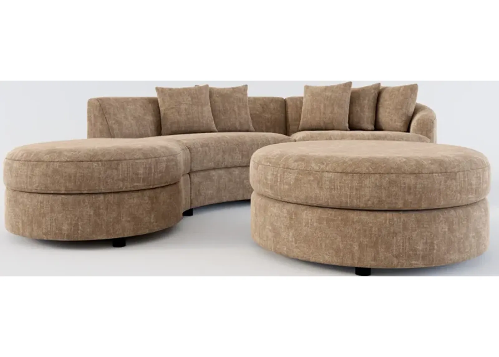 Allegra Foam Comfort 3-Piece Sectional with Left-Facing Chaise and Ottoman - Argo Java