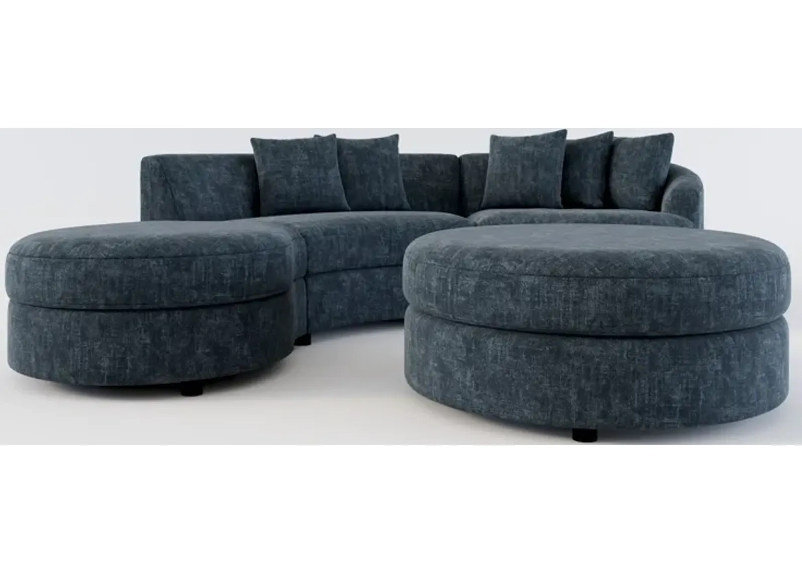 Allegra Foam Comfort 3-Piece Sectional with Left-Facing Chaise and Ottoman - Argo Navy