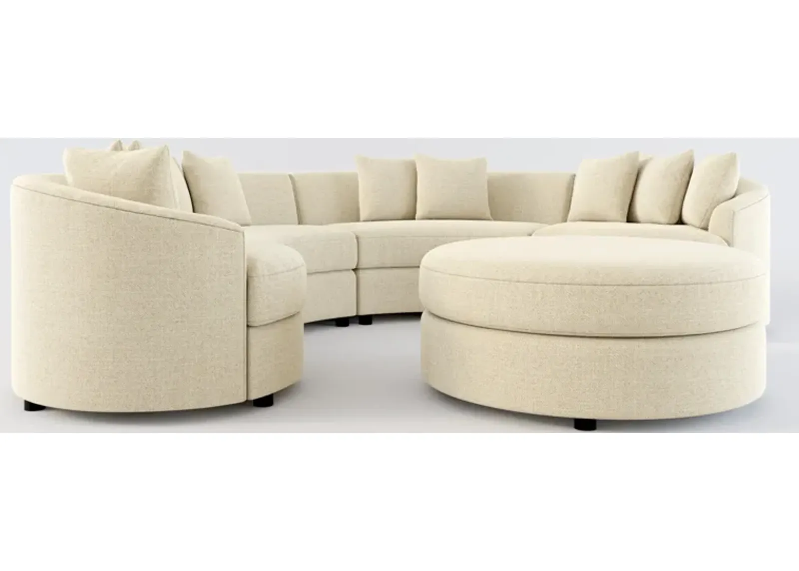 Allegra Foam Comfort 4-Piece Sectional and Ottoman - Broderick Sand