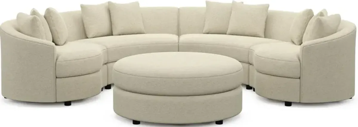 Allegra Foam Comfort 4-Piece Sectional and Ottoman - Bridger Shell