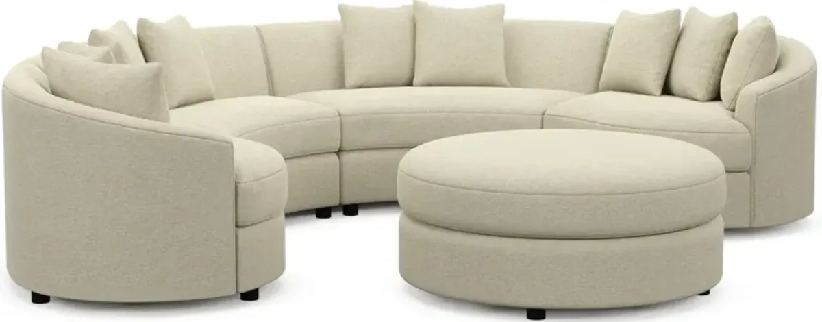 Allegra Foam Comfort 4-Piece Sectional and Ottoman - Bridger Shell