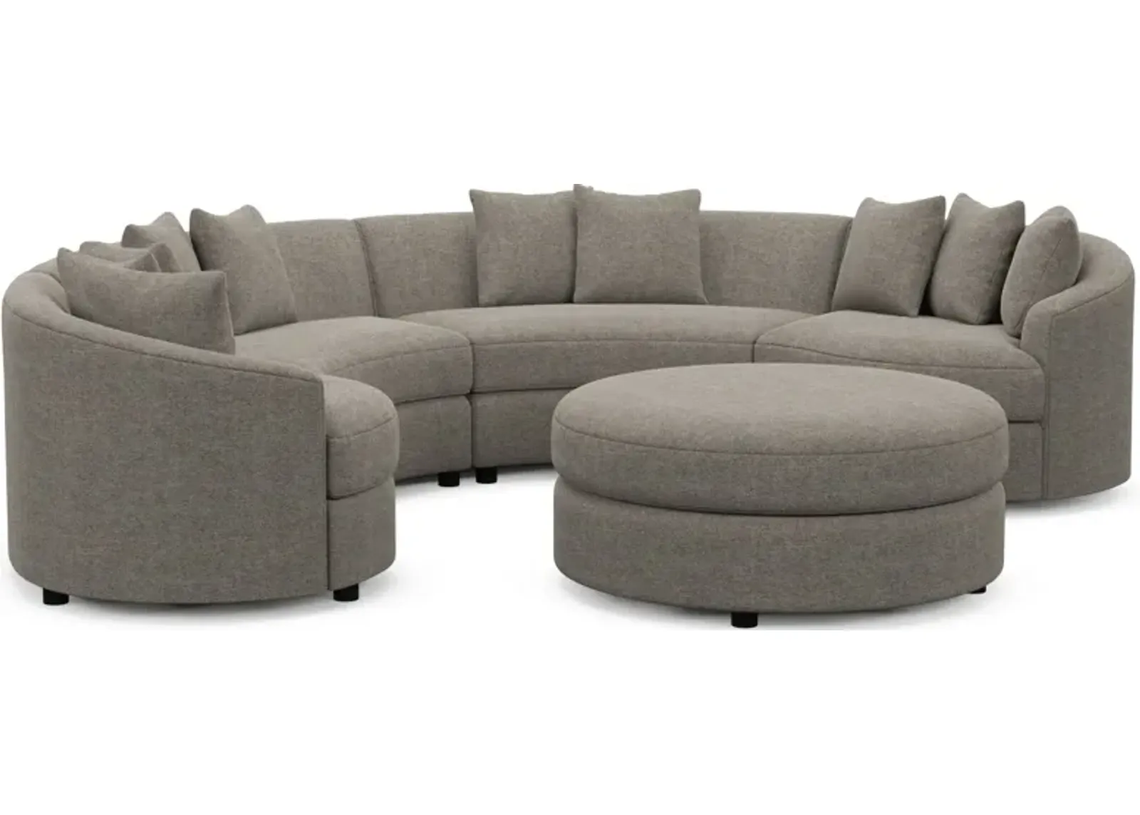 Allegra Foam Comfort 4-Piece Sectional and Ottoman - Bridger Metal