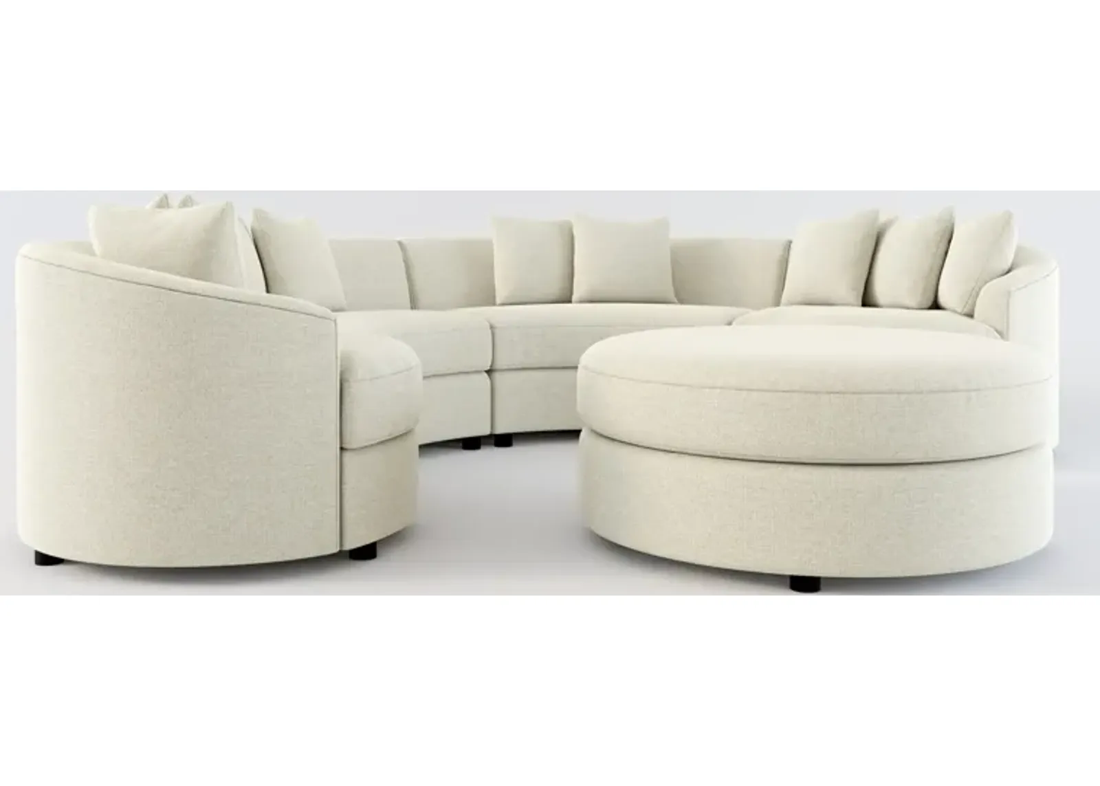 Allegra Foam Comfort 4-Piece Sectional and Ottoman - Liv Dove