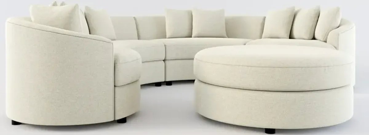 Allegra Foam Comfort 4-Piece Sectional and Ottoman - Liv Dove