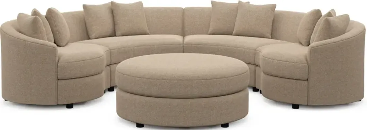 Allegra Foam Comfort 4-Piece Sectional and Ottoman - Liv Wicker