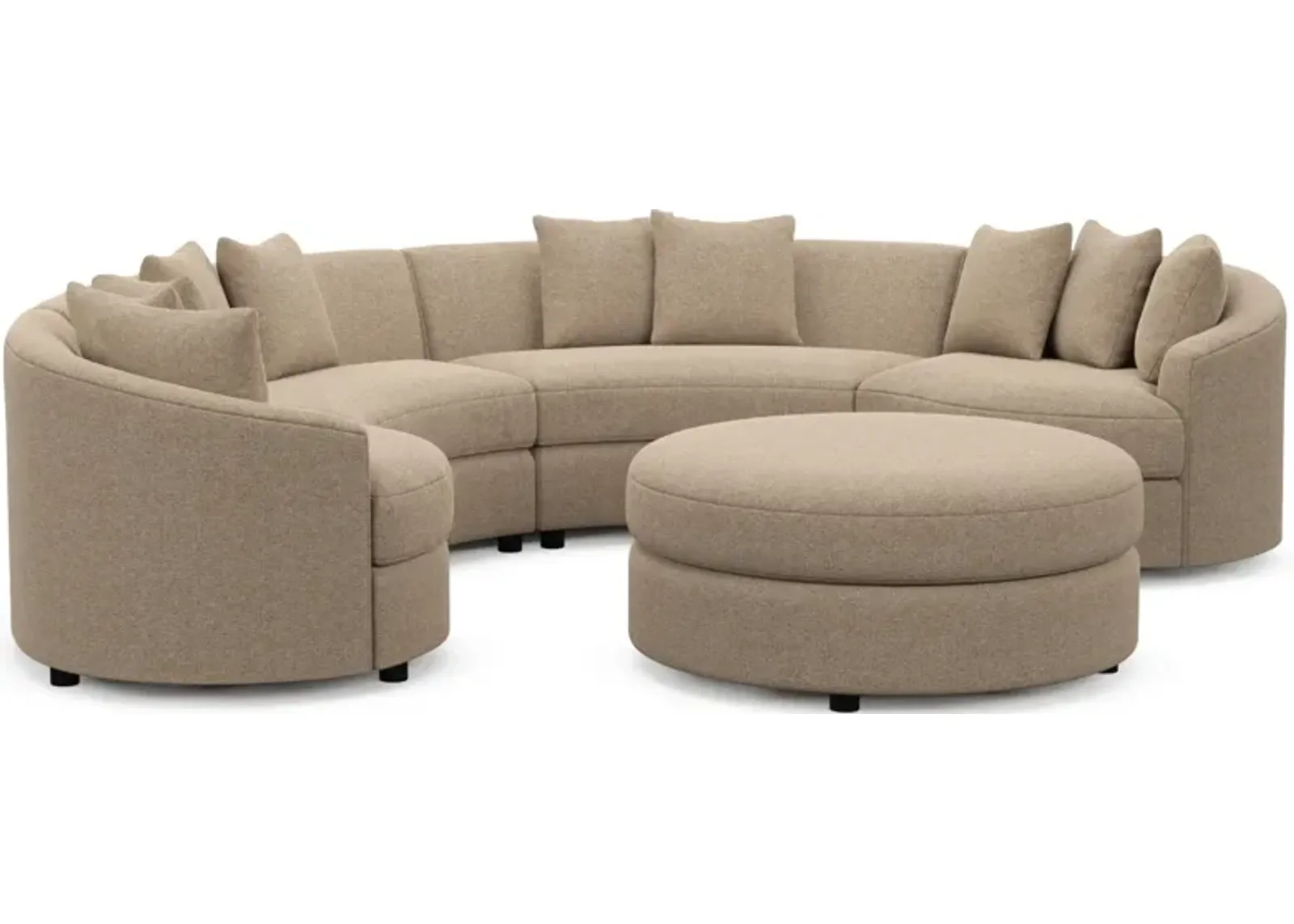 Allegra Foam Comfort 4-Piece Sectional and Ottoman - Liv Wicker