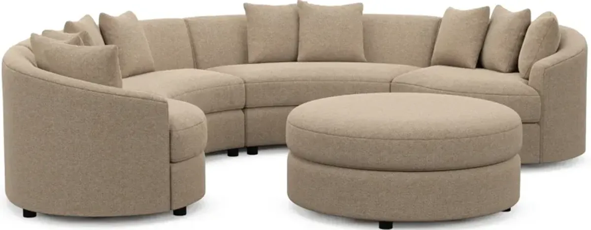 Allegra Foam Comfort 4-Piece Sectional and Ottoman - Liv Wicker