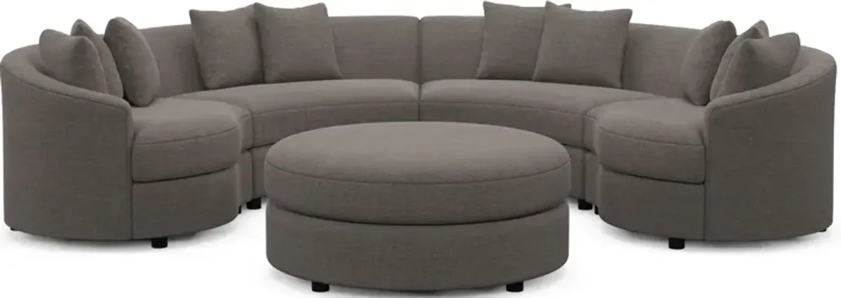 Allegra Foam Comfort 4-Piece Sectional and Ottoman - Presidio Steel