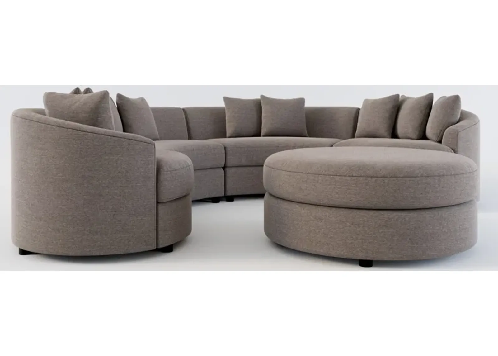 Allegra Foam Comfort 4-Piece Sectional and Ottoman - Presidio Steel