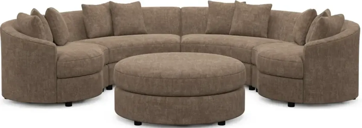 Allegra Foam Comfort 4-Piece Sectional and Ottoman - Argo Java