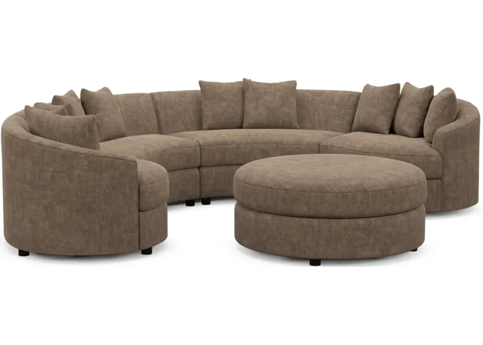 Allegra Foam Comfort 4-Piece Sectional and Ottoman - Argo Java