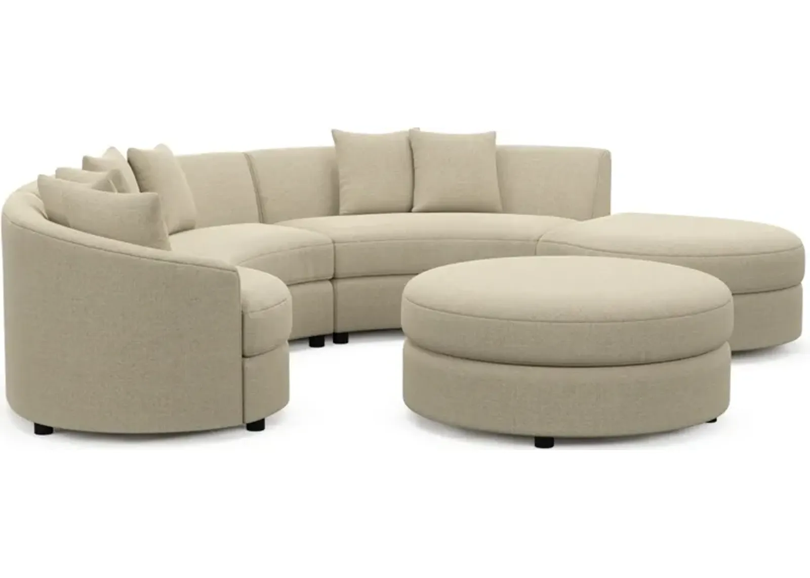 Allegra Foam Comfort 4-Piece Sectional with Right-Facing Chaise and Ottoman - Broderick Sand