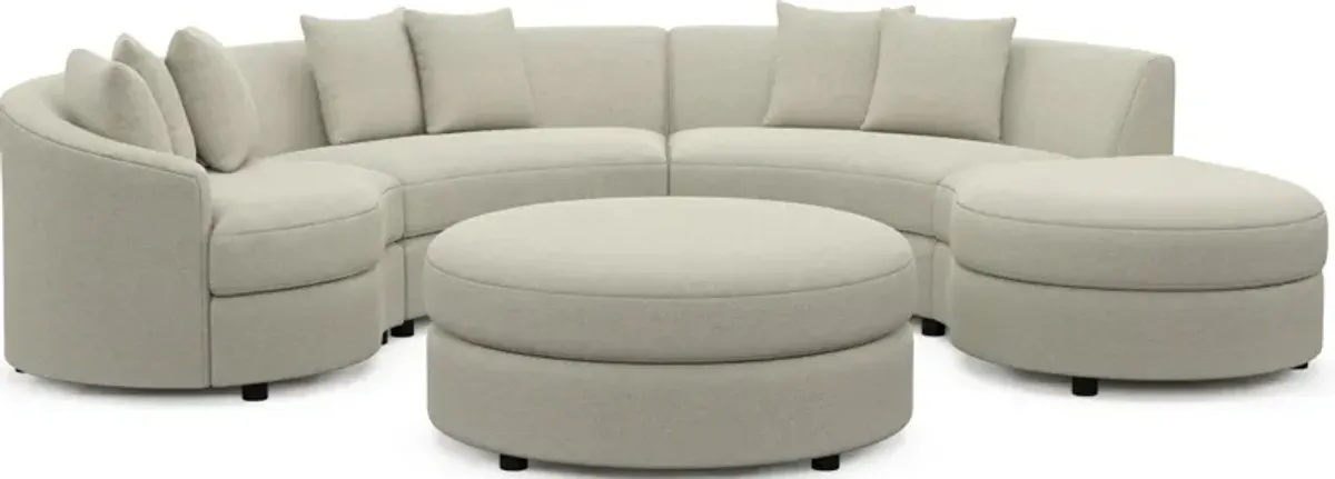 Allegra Foam Comfort 4-Piece Sectional with Right-Facing Chaise and Ottoman - Liv Dove