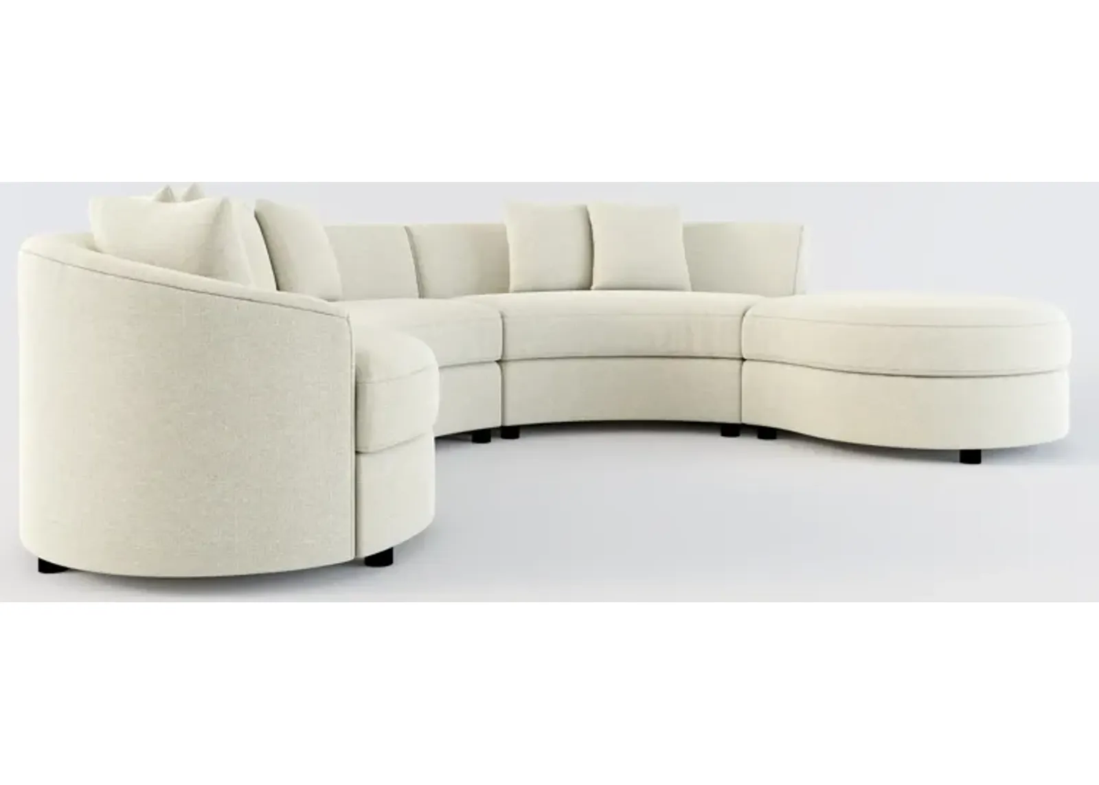 Allegra Foam Comfort 4-Piece Sectional with Right-Facing Chaise and Ottoman - Liv Dove