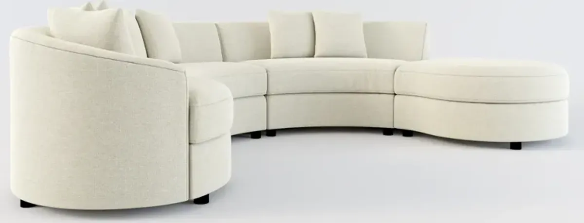 Allegra Foam Comfort 4-Piece Sectional with Right-Facing Chaise and Ottoman - Liv Dove