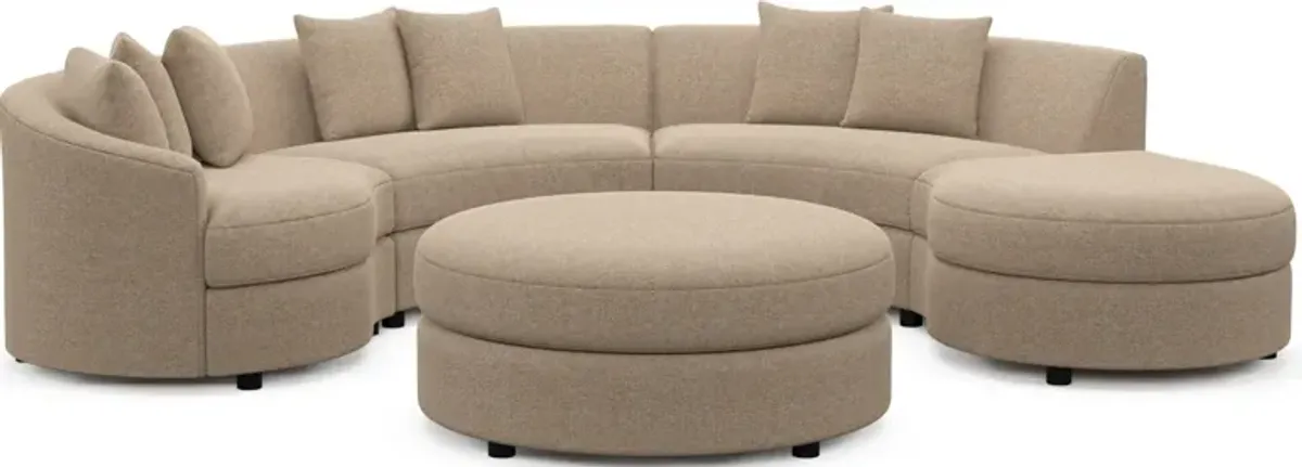 Allegra Foam Comfort 4-Piece Sectional with Right-Facing Chaise and Ottoman - Liv Wicker