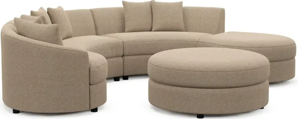 Allegra Foam Comfort 4-Piece Sectional with Right-Facing Chaise and Ottoman - Liv Wicker