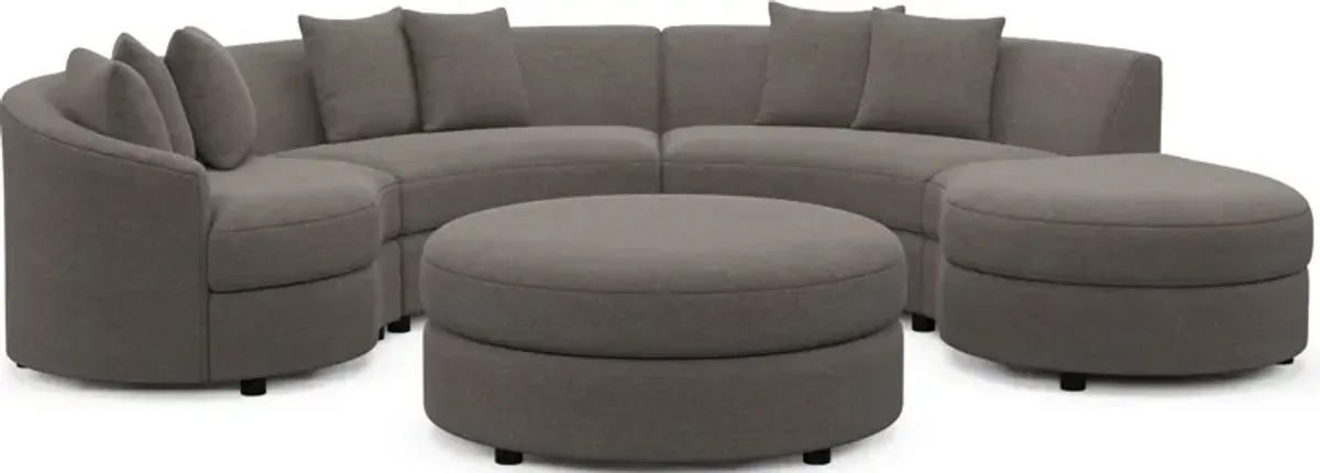 Allegra Foam Comfort 4-Piece Sectional with Right-Facing Chaise and Ottoman - Presidio Steel