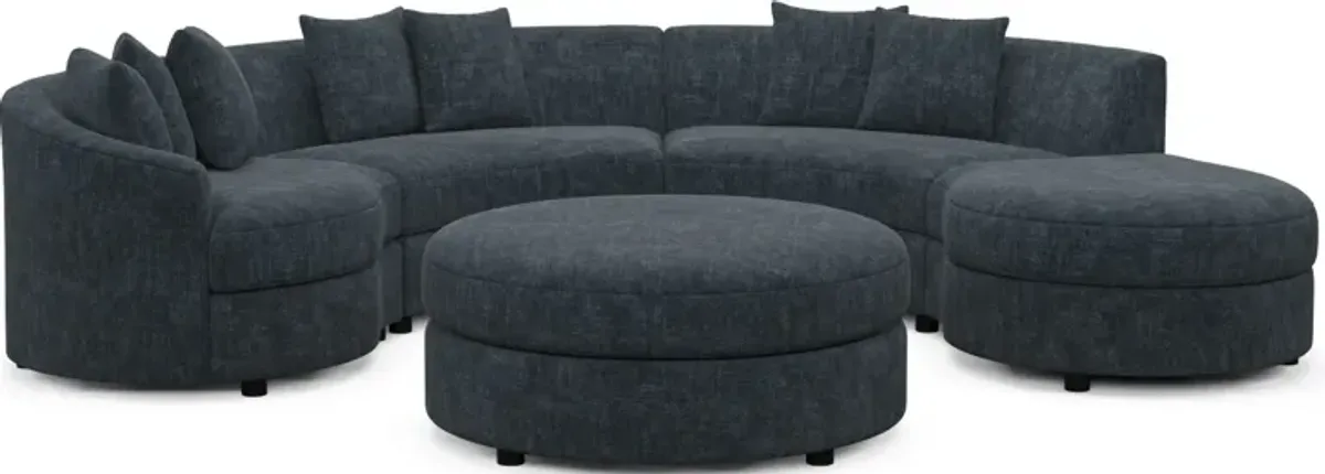 Allegra Foam Comfort 4-Piece Sectional with Right-Facing Chaise and Ottoman - Argo Navy