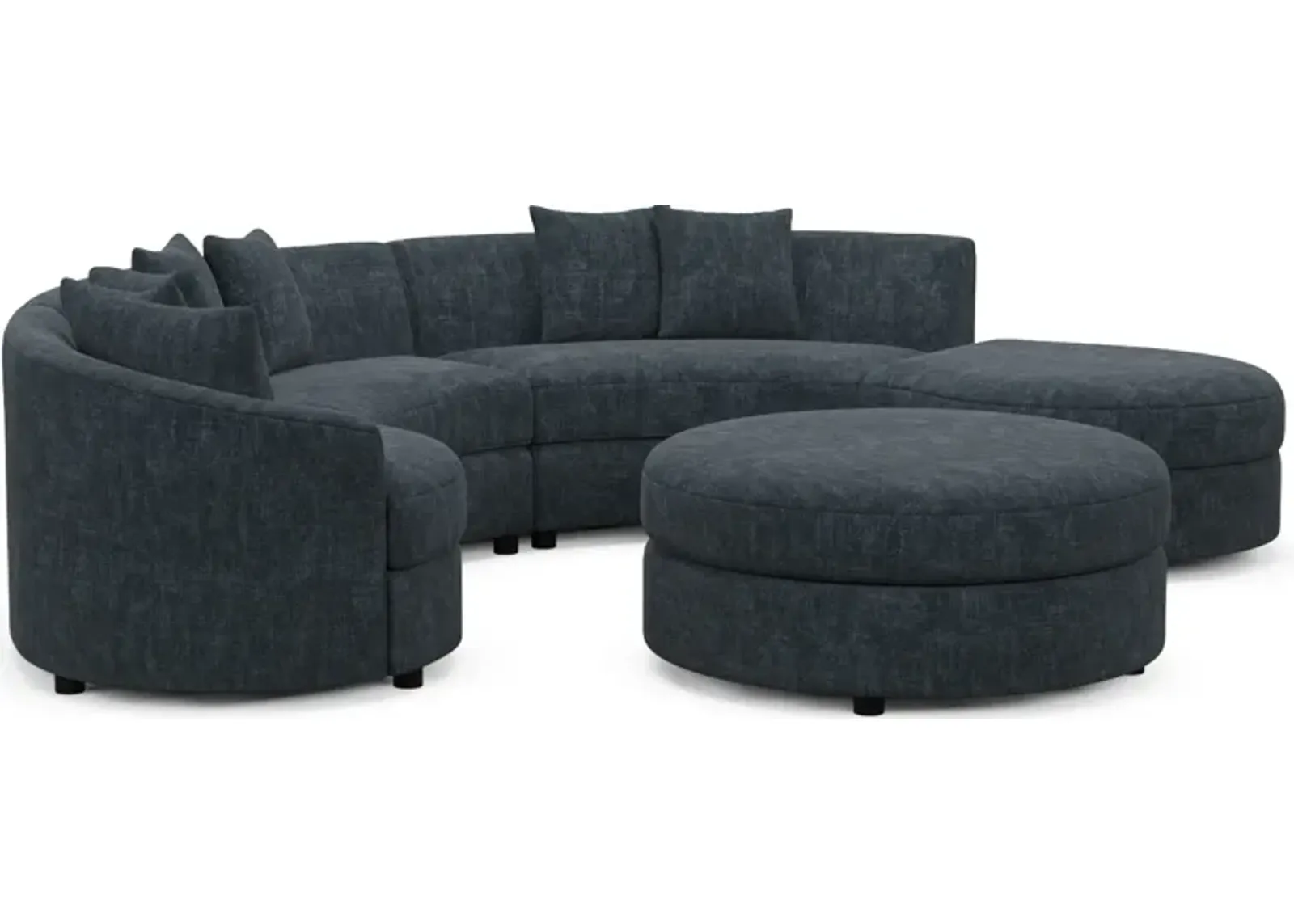 Allegra Foam Comfort 4-Piece Sectional with Right-Facing Chaise and Ottoman - Argo Navy