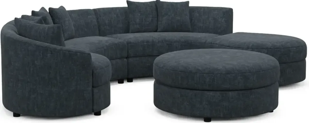 Allegra Foam Comfort 4-Piece Sectional with Right-Facing Chaise and Ottoman - Argo Navy