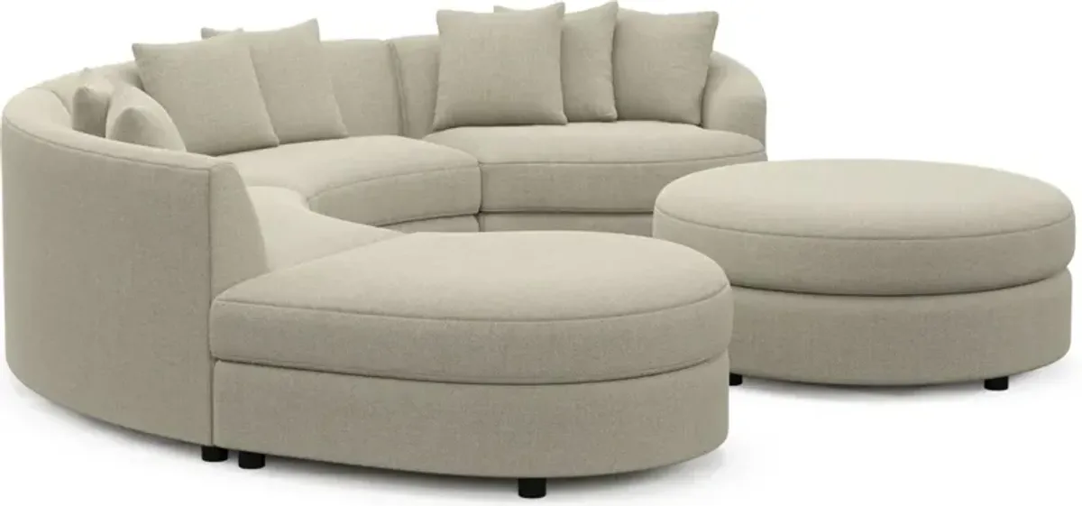 Allegra Foam Comfort 4-Piece Sectional with Left-Facing Chaise and Ottoman - Broderick Charcoal