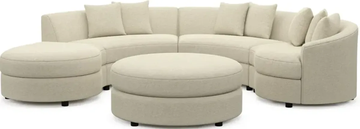 Allegra Foam Comfort 4-Piece Sectional with Left-Facing Chaise and Ottoman - Bridger Shell