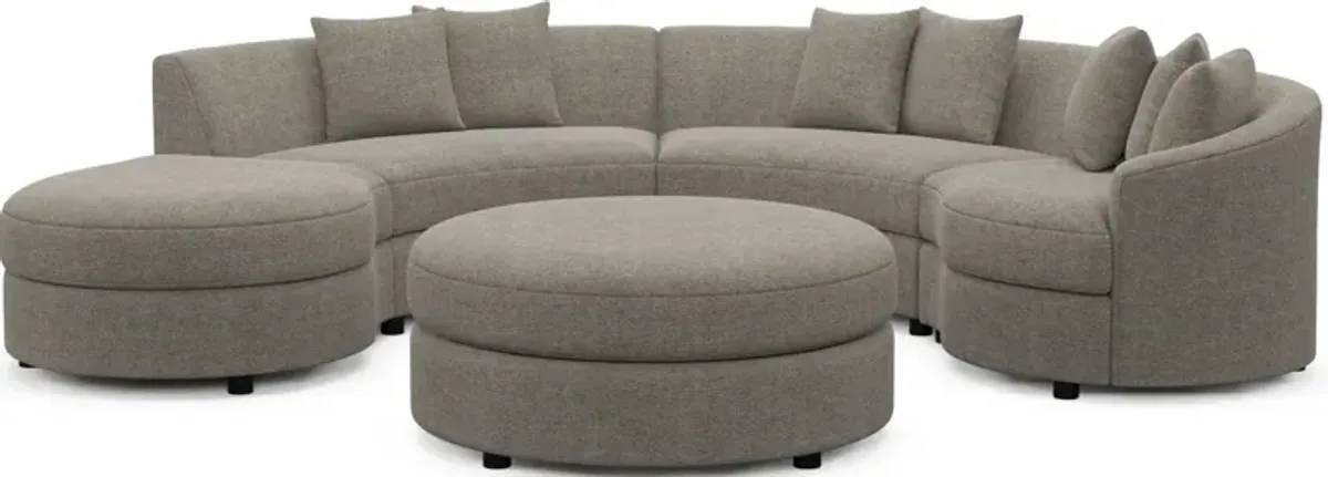 Allegra Foam Comfort 4-Piece Sectional with Left-Facing Chaise and Ottoman - Bridger Metal