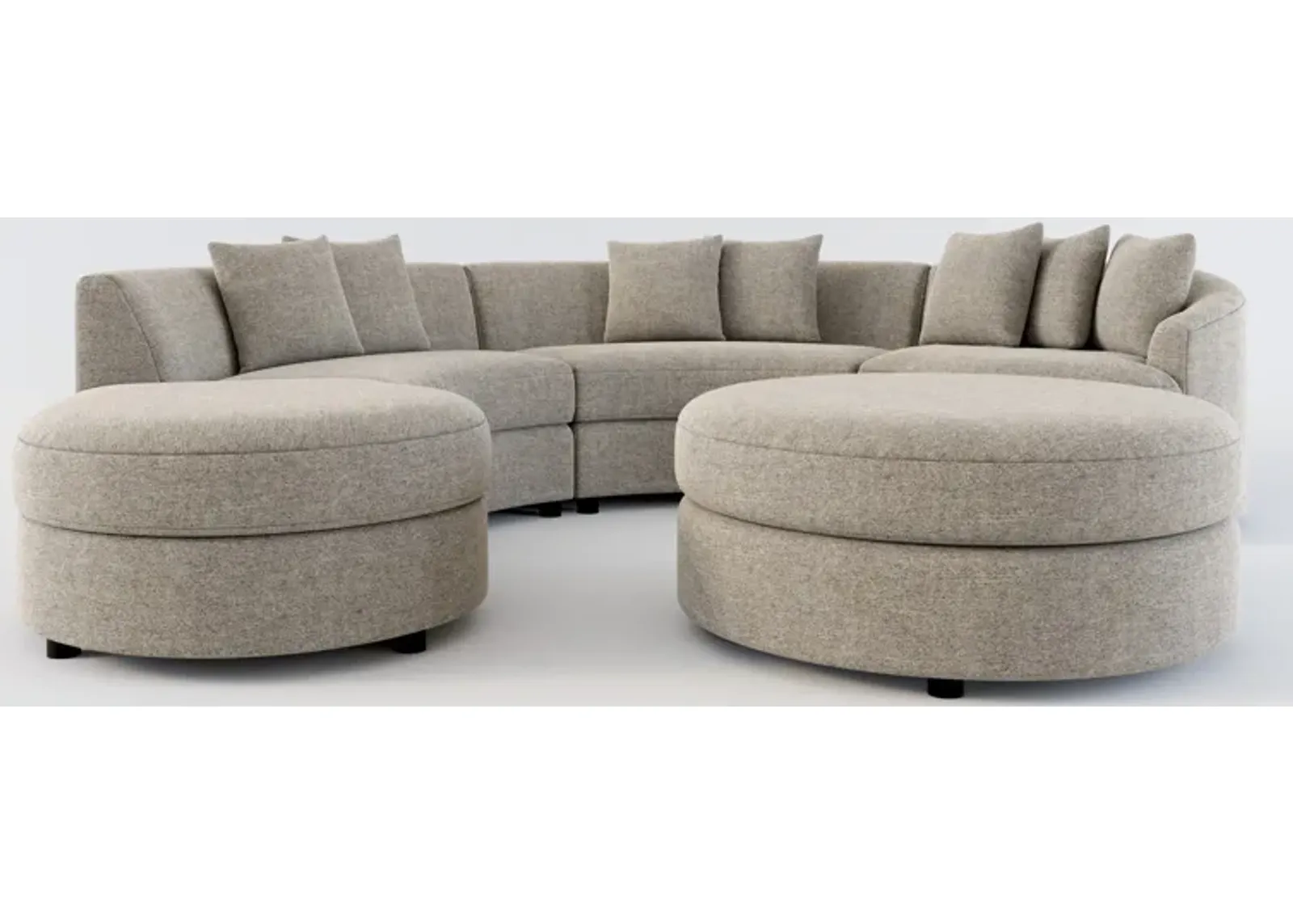 Allegra Foam Comfort 4-Piece Sectional with Left-Facing Chaise and Ottoman - Bridger Metal