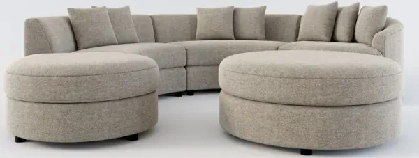 Allegra Foam Comfort 4-Piece Sectional with Left-Facing Chaise and Ottoman - Bridger Metal