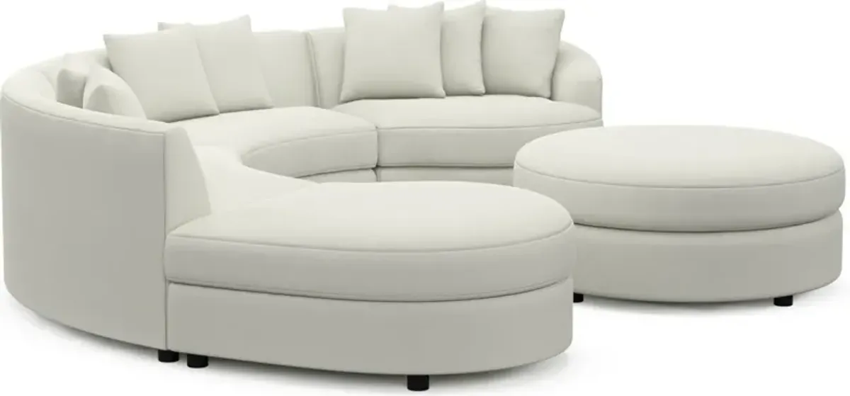 Allegra Foam Comfort 4-Piece Sectional with Left-Facing Chaise and Ottoman - Liv Arctic