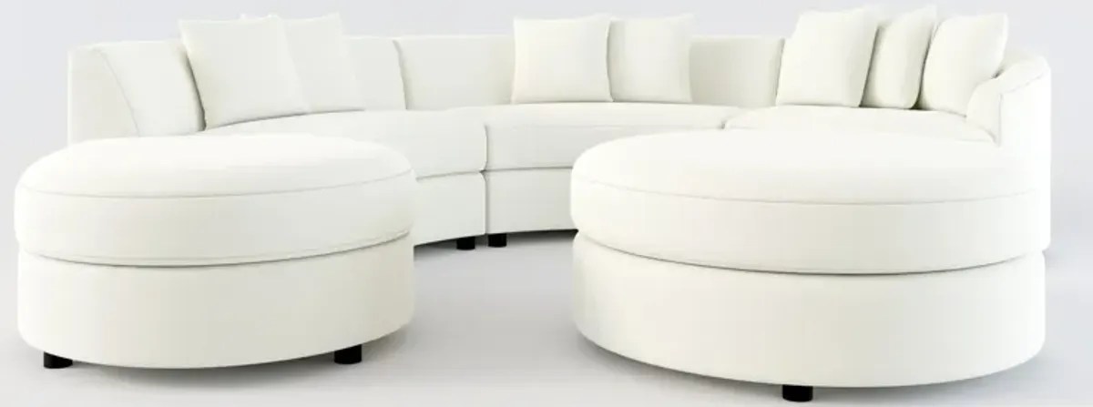 Allegra Foam Comfort 4-Piece Sectional with Left-Facing Chaise and Ottoman - Liv Arctic