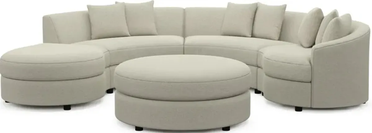 Allegra Foam Comfort 4-Piece Sectional with Left-Facing Chaise and Ottoman - Liv Dove