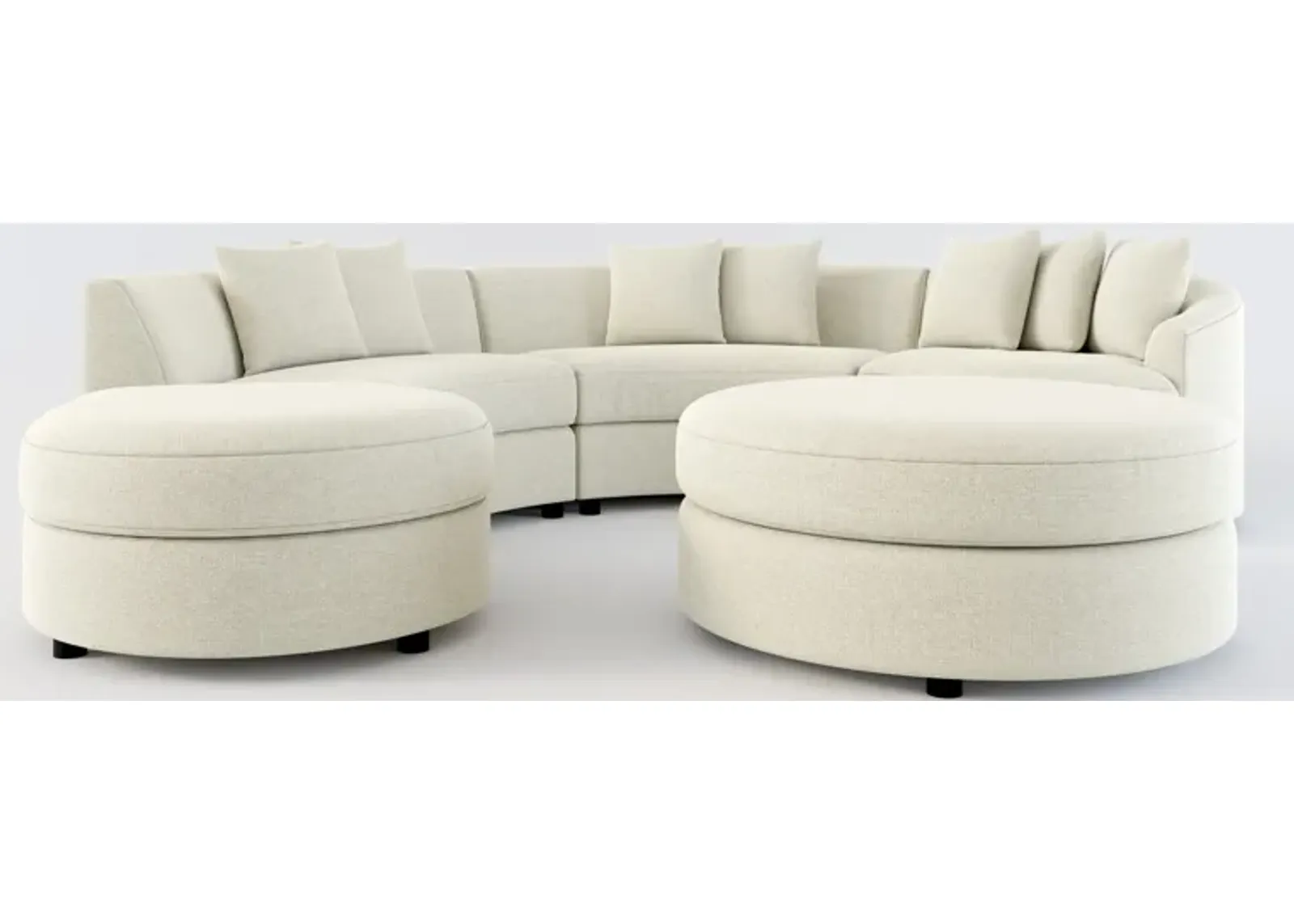 Allegra Foam Comfort 4-Piece Sectional with Left-Facing Chaise and Ottoman - Liv Dove