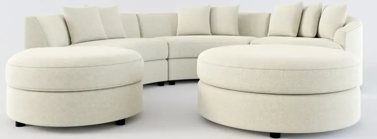 Allegra Foam Comfort 4-Piece Sectional with Left-Facing Chaise and Ottoman - Liv Dove