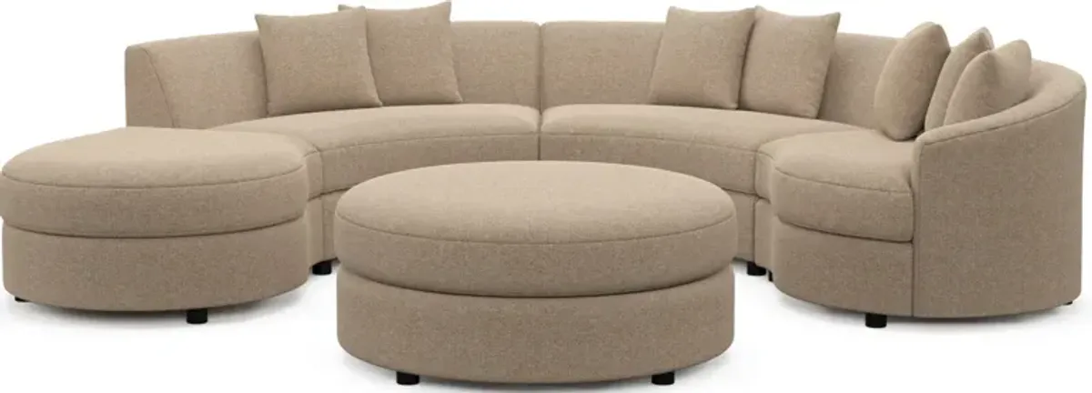 Allegra Foam Comfort 4-Piece Sectional with Left-Facing Chaise and Ottoman - Liv Wicker