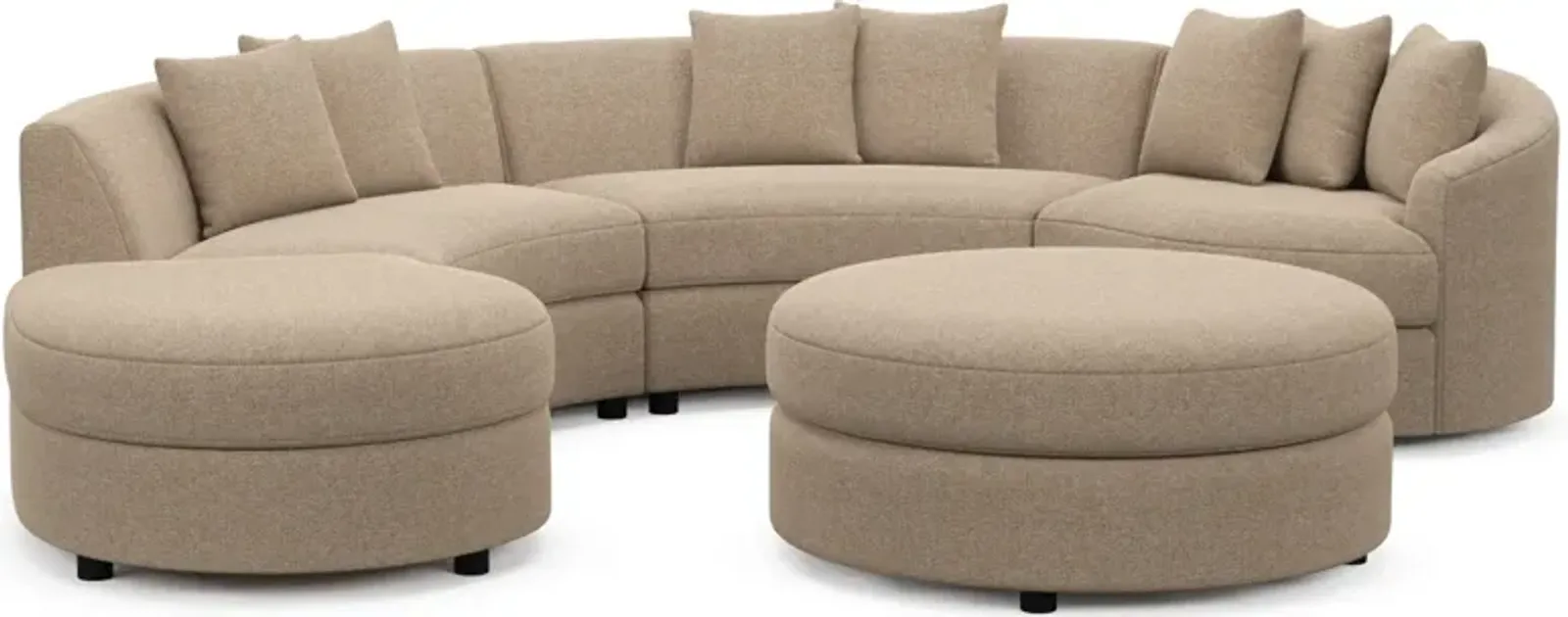 Allegra Foam Comfort 4-Piece Sectional with Left-Facing Chaise and Ottoman - Liv Wicker