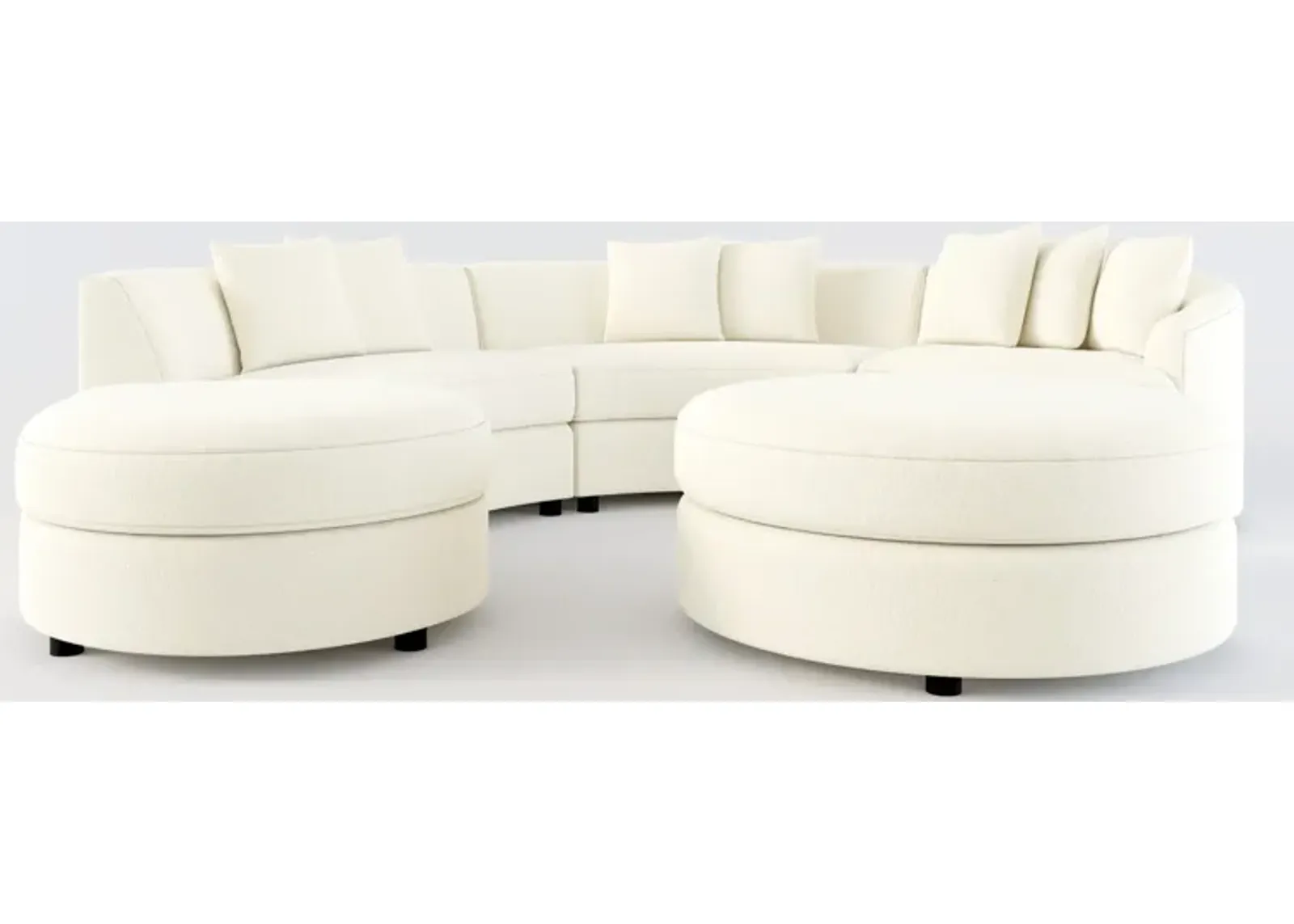 Allegra Foam Comfort 4-Piece Sectional with Left-Facing Chaise and Ottoman - Fincher Ivory