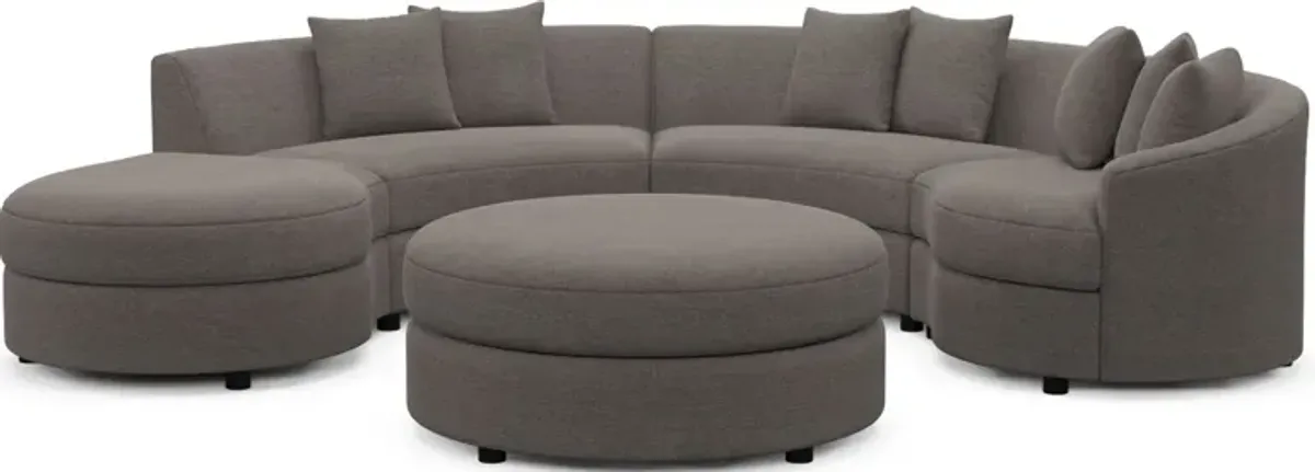 Allegra Foam Comfort 4-Piece Sectional with Left-Facing Chaise and Ottoman - Presidio Steel