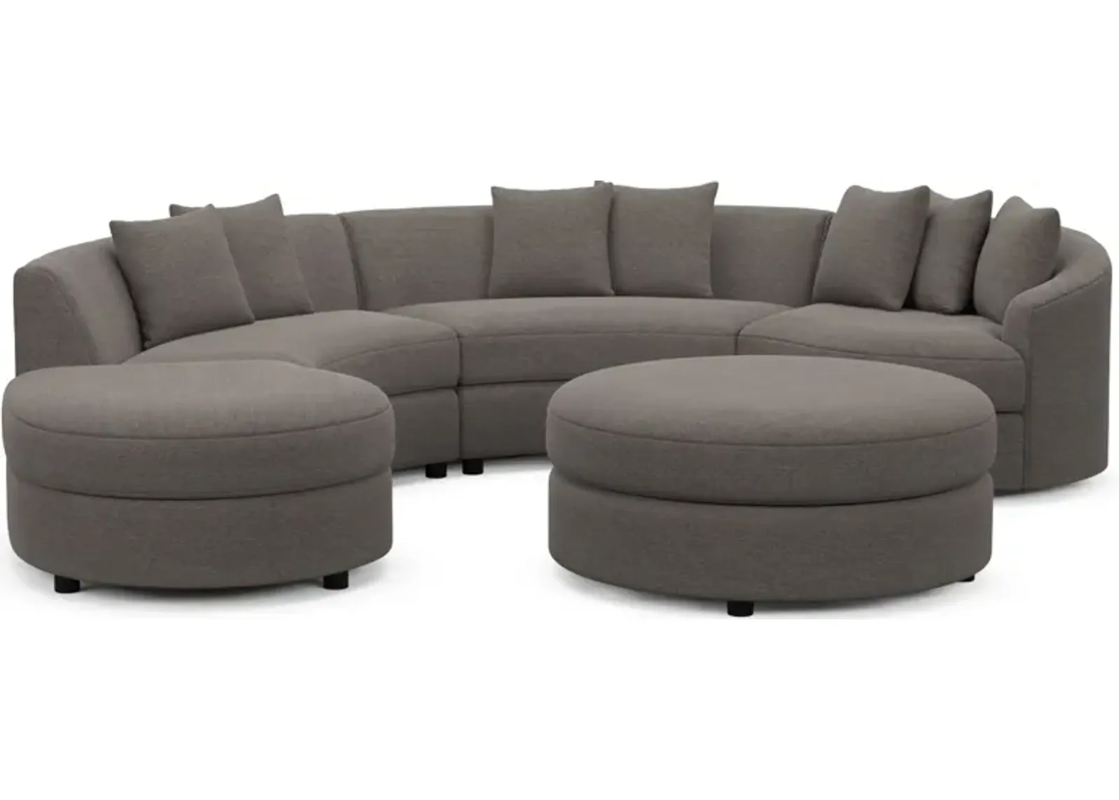 Allegra Foam Comfort 4-Piece Sectional with Left-Facing Chaise and Ottoman - Presidio Steel