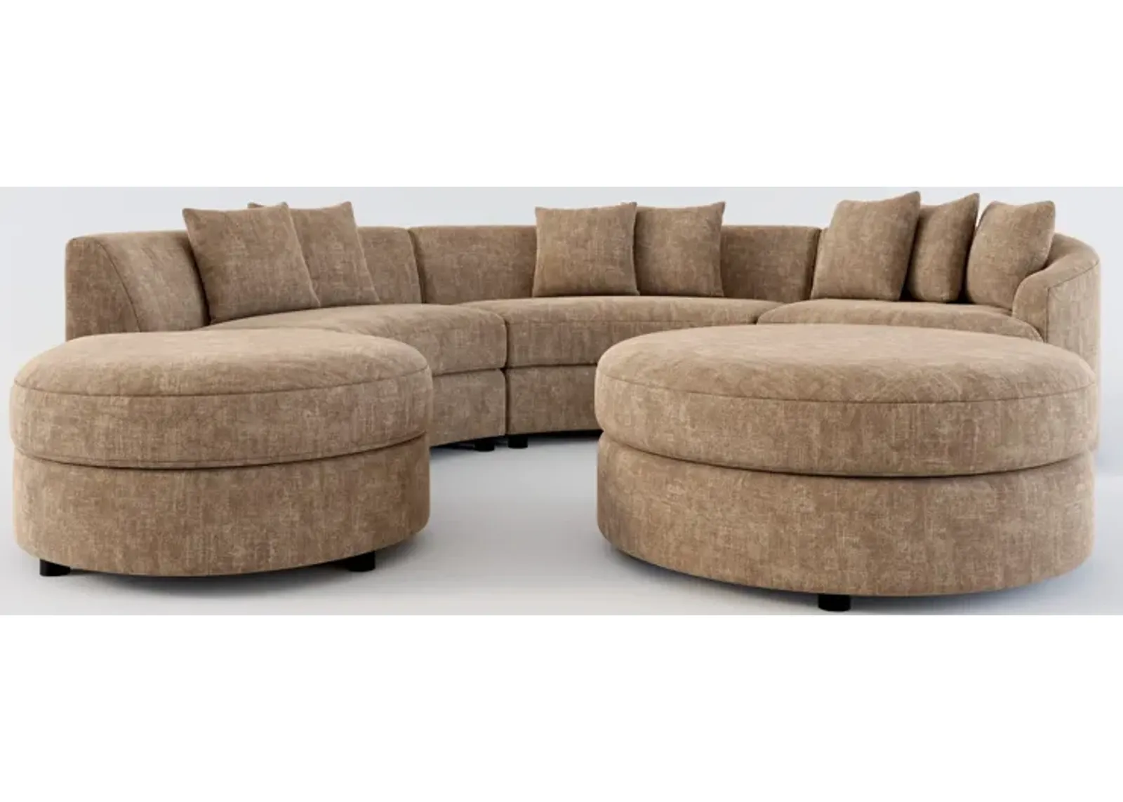 Allegra Foam Comfort 4-Piece Sectional with Left-Facing Chaise and Ottoman - Argo Java