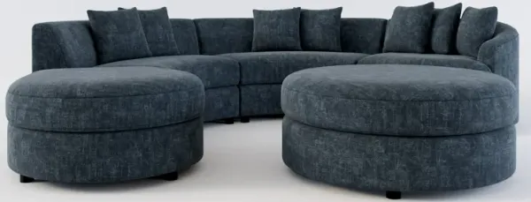 Allegra Foam Comfort 4-Piece Sectional with Left-Facing Chaise and Ottoman - Argo Navy