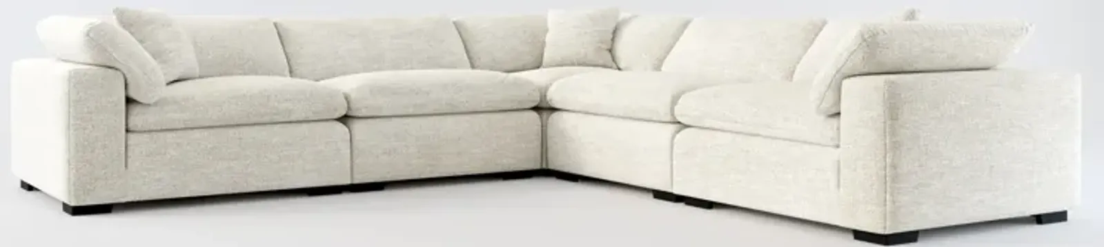 Plush Feathered Comfort 5-Piece Sectional - M Ivory