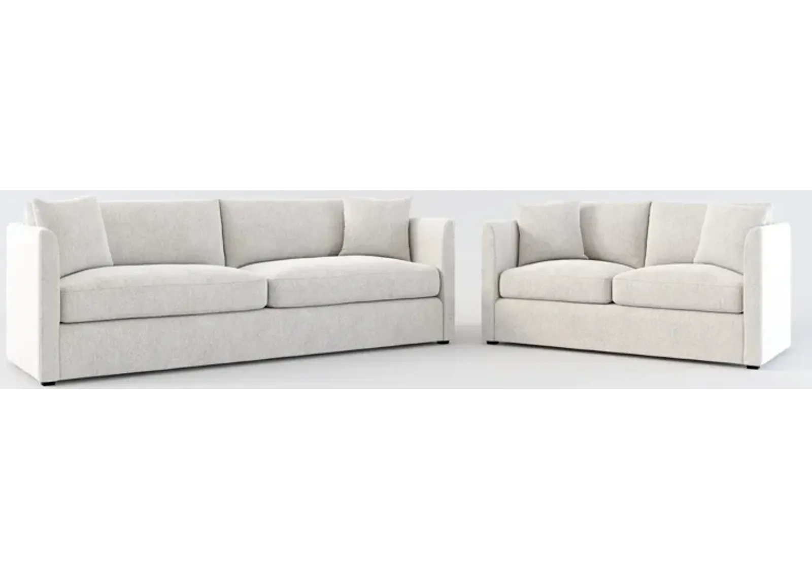 Benji Foam Comfort Sofa and Loveseat Set - Burmese Granite